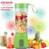 Aiwa USB Rechargeable Juicer Blender 4 Blades Electric Blender Mini Portable Personal Size Juicer Cup USB Rechargeable Mixer 380ml Food Grade Water Bottle Portable Fruit Juicer Machine