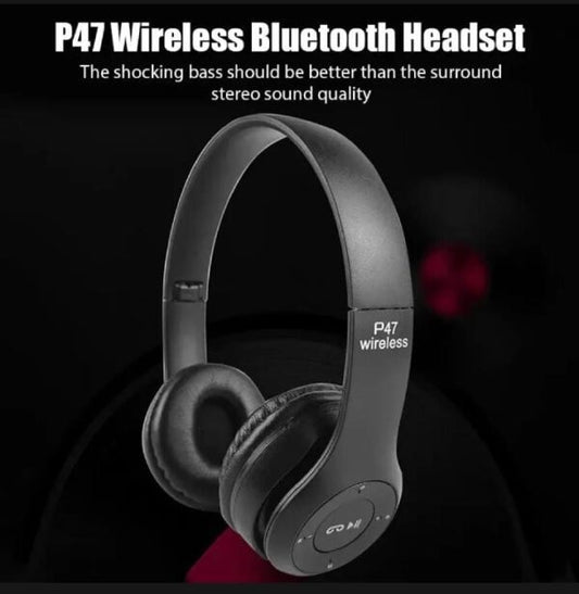 P47 Bluetooth Foldable Headset With Microphone Support