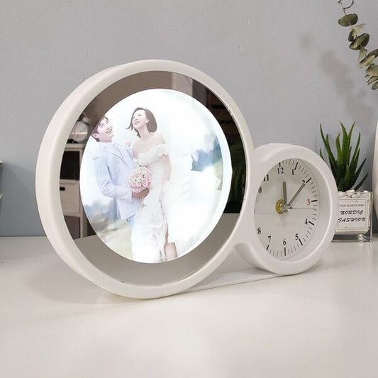 Magic Photo Frame Mirror With Clock